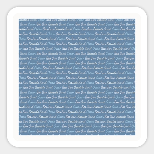 Seaside Neck Gaiter Beachy Words Sea Sun Sand Ocean Seaside Sticker by DANPUBLIC